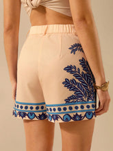 CAJUNI Women Boho Tropical Plant, Parrot Print, Vacation Casual Summer Shorts